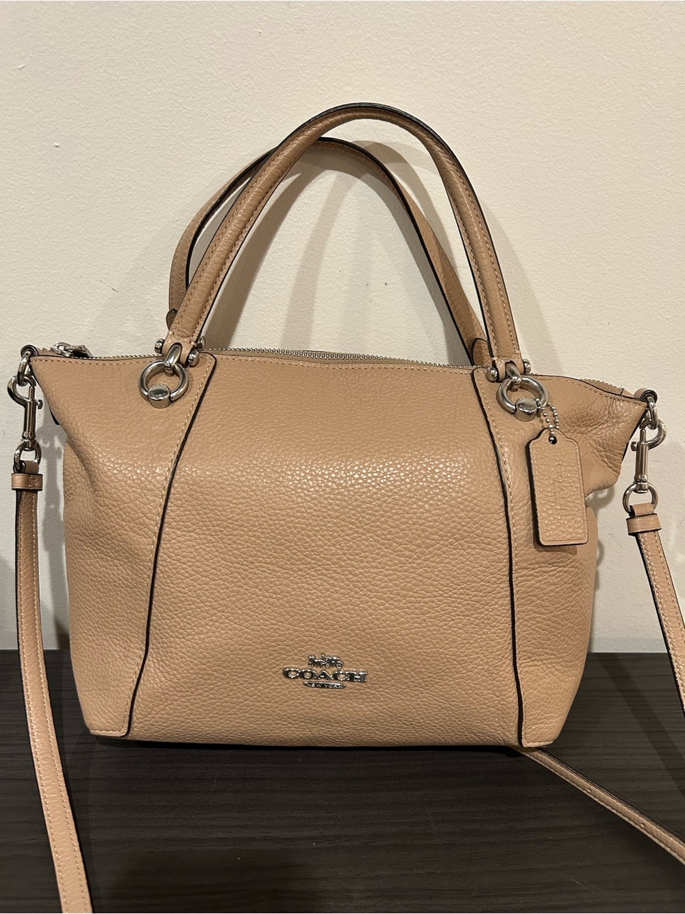 Coach Kacey Satchel Crossbody in Taupe color EUC